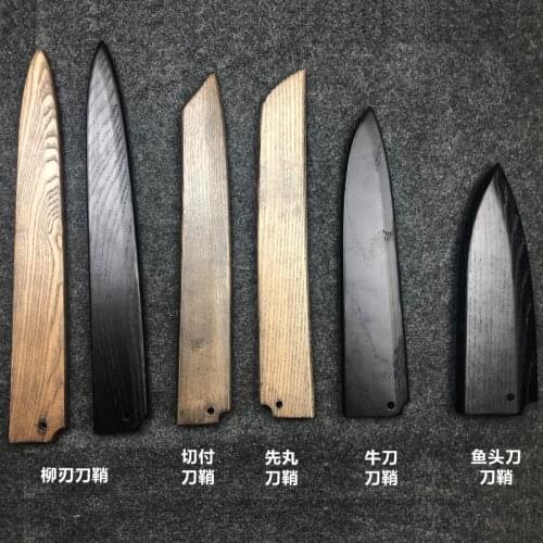 Raw fish knife, salmon scabbard, sushi knife, solid wood scabbard, ox knife, fish head knife, willow blade, solid wood scabbard