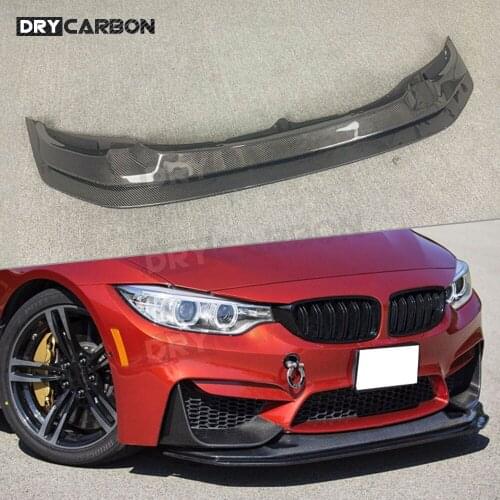 For BMW F80 M3 F82 F83 M4 2014-2018 Front Bumper Lip Spoiler Carbon Fiber Double Style Head Shovel Cover Trims