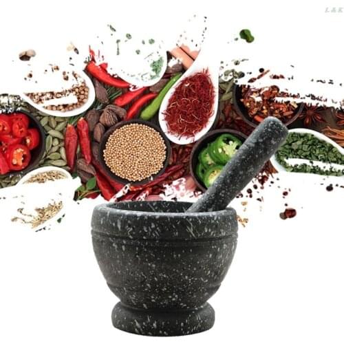 Resin Mortar Pestle Tool Set 11 Cm Large Mortar Kitchen Herbs Spices Food Shredi