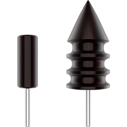 Leather Burnisher Bits 2-Pack for Rotary Tools - Pointed Tip and Multi Grooved Burnishing Tips Made of Solid Sandalwood