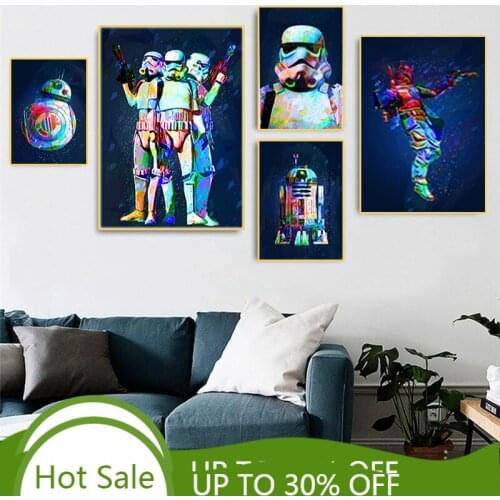 Star Wars Darth Vader Master Yoda Poster Canvas Painting Character Hero Movie Print Mural Art Home Decor Childrens Room Cuadros