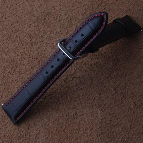 Genuine Leather Watch Band Strap Stainless Steel easy remove spring bars 20m 22mm Watchband for mens watch cowhide leather belts