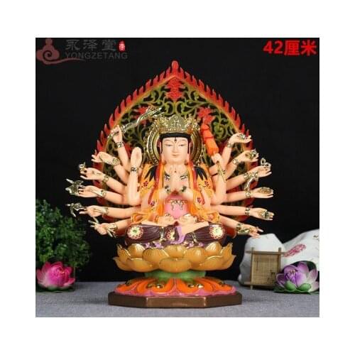 Luxury ceramic crafts Colorful dunhuang zhenti bodhisattva mother zhenti avalokitesvara seven khuti Buddha mother statue