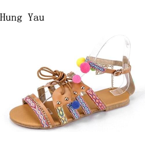 Women Sandals Flip Flops Flat 2019 New Summer Fashion Wedges Shoes Woman Slides Bohemia Beautiful Lady Casual Female Plus Size