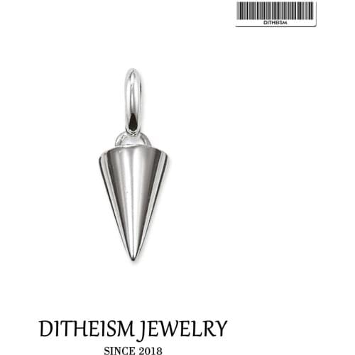 Karma Beads Pendant Spike Charm, 2018 New Fashion Jewelry 925 Sterling Silver Trendy Gift For Women Men Boy Girls Fit Necklace
