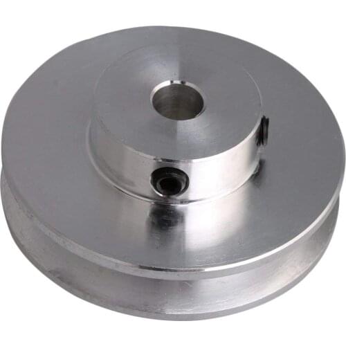 Silver Aluminum Alloy 41x16MM Single Groove 6-12MM Fixed Bore Pulley for Motor Shaft 3-5MM PU Round Belt
