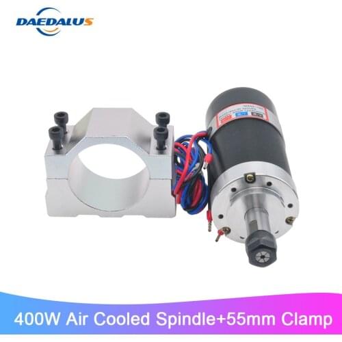 400W Air Cooled Spindle Motor DC Brushless Spindle ER11 With 55MM Clamp Mounting Bracket For CNC Engraver Milling Machine