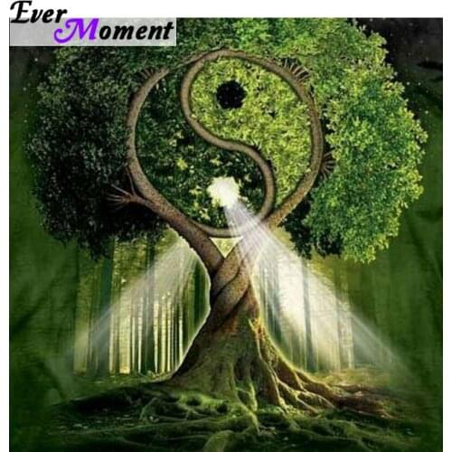 Tai Chi Yin Yang Gossip Trees 5D Diy Diamond Painting Full Square Mosaic Handmade Embroidery Mosaic 3D Cross Stitch Kits ASF690