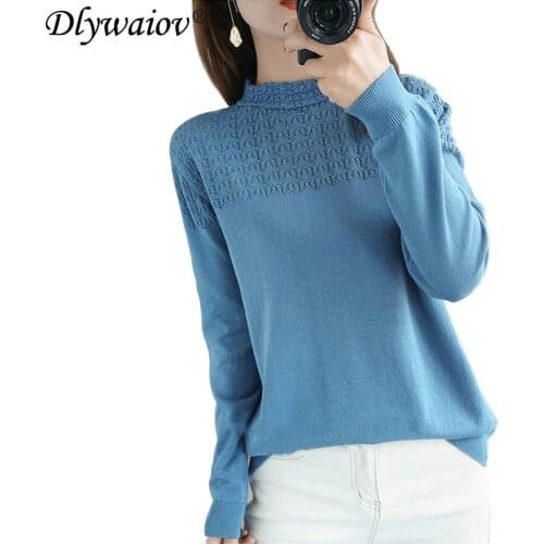 Knitted hollow sweater Pullover Tops Fall sweater Loose 2020 Solid Knit sweater Female Winter Sweater Women Ladies sweater femme