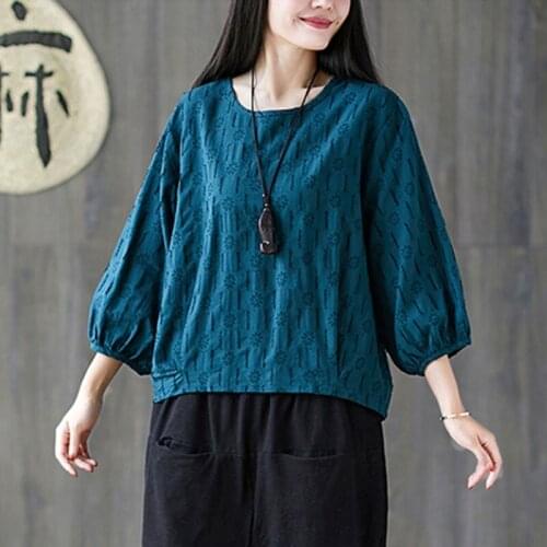 Women Cotton Linen Casual T-shirts New 2021 Spring Simple Style Vintage Solid Color All-match Loose Female Tops Tees S3596