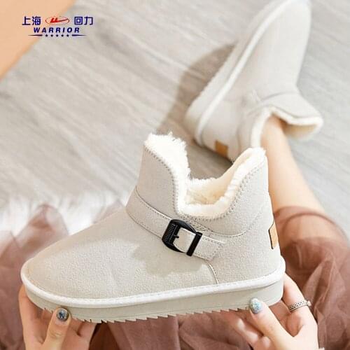 Snow Boots Cotton Shoes Female 2019 New Winter Add Cashmere All-Match Student Thicken Keep Warm Short Tube Korean Version Trend