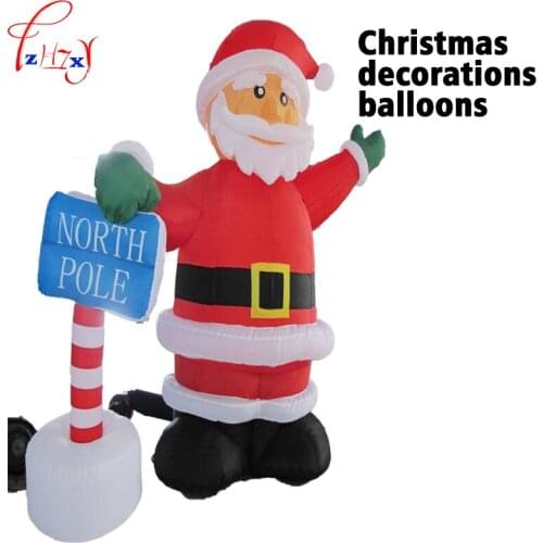 1pc 2.4M giant advertising inflatable Christmas santa clause balloon for Christmas ornament Christmas activity inflatable model