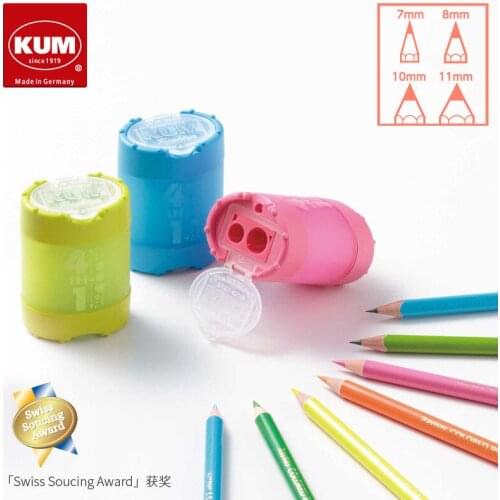 1pc Germany KM111 KUM 4in1 Four-hole Pencil Sharpener Suitable for 7/8/10 / 11mm Pencil Stainless Steel Blade Lead Core Grinder