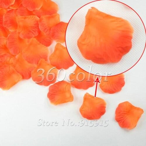 100pcs/lot Red+Orange Silk Rose Petals Flower Celebration Wedding Party Banquet Decor Many Colors Hot Sale