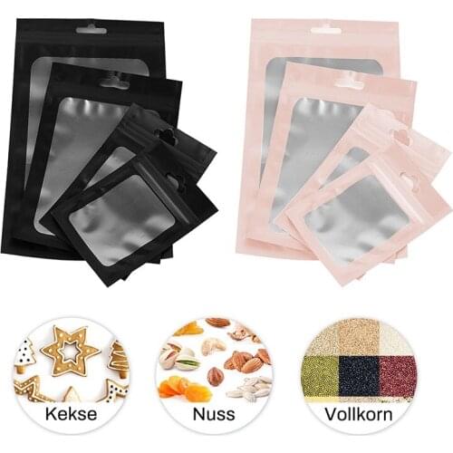 100Pcs/Pack Matte Zip lock Plastic Bag Aluminum Foil Hologram Food Pouch Small Water Proof Zipper Reclosable Pouches 6*10cm