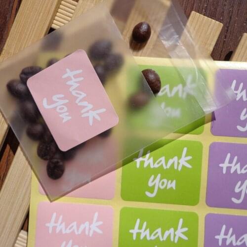 102pcs Pink Green Purple THANK YOU Design Paper Sticker Labels Food Seals Gift Stickers for Wedding Gift Bag Sealing Stickers