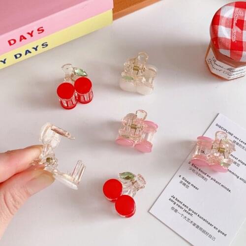 New 2PC/set Korean Kawaii Cute Cherry Min Hair Claw Clamp For kids Girls Sweet Hairpin Crab Headband Hair Accessories Headwear