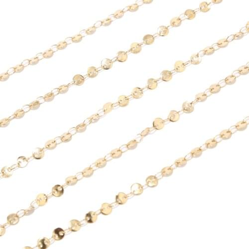 4MM width stainless steel round charm pendant link chain for DIY jewelry making Gold tone