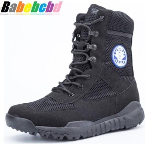 Summer Army Boots Male Special Soldier Spring High-help Boots Air-permeable Ultra-light Net Red Riding Equestrian Male Shoes