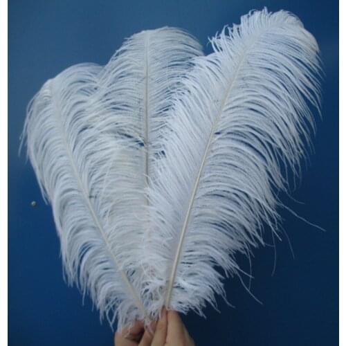 Cheap! Beautiful white ostrich feathers 10 pcs 14-16 inches / 35-40 cm party wedding DIY decorative