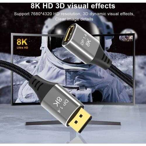 DisplayPort1.4 8K Cable, DP to DP 8K Extension , DisplayPort Male to Female for Computers