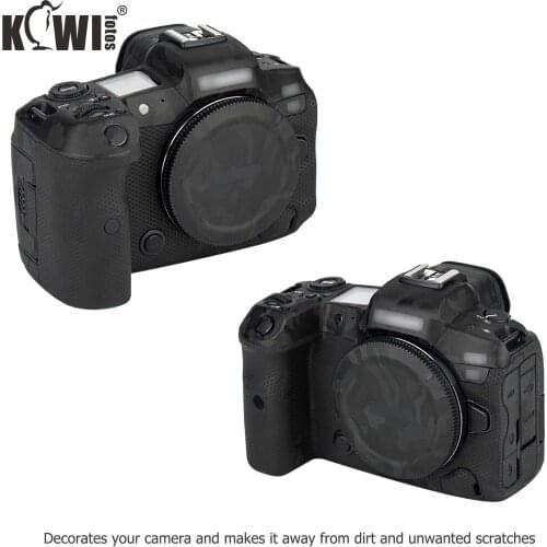 Kiwi Camera Body Sticker Cover For Canon EOS R5 Protective Skin Film Kit Anti-Scratch Camera Decoration Shadow Black