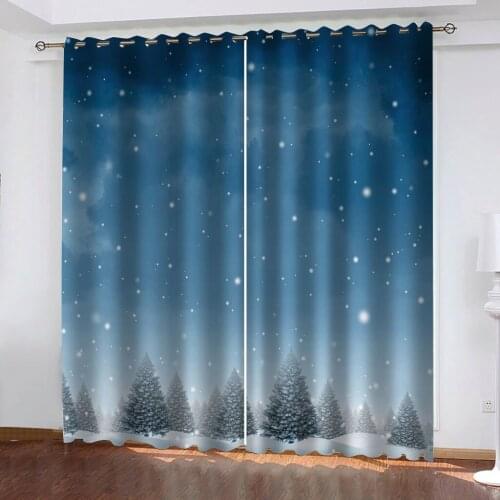 Beautiful Photo Fashion Customized 3D Curtains blue blackout curttains show christmas curtains