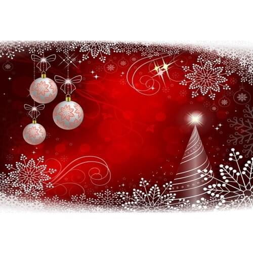 Red Christmas backdrops background vinyl kids birthday bells photography backdrops for photo studio props fotografia LV-1259