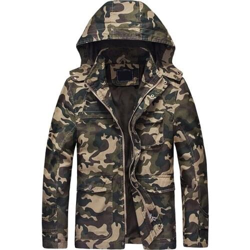 Mens Camouflage Military Jacket Hooded Outwear Casual Bomber Jackets for Men Fashion Windproof Jacket Jaqueta Masculino Male