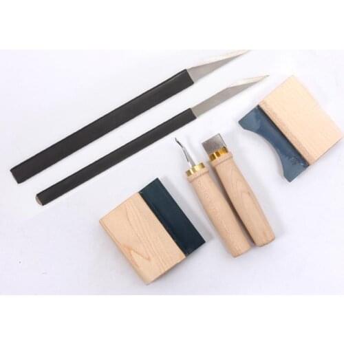 Luthier Tools 6 pcs Violin Guitar Tool Purfling Knife Fingerboard Scraper Knife