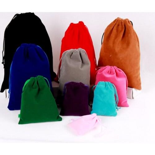 Wholesale Nice Velvet Bags Jewelry Pouches Lake Velvet Gift Bags 5x7 7x9 9x12 15x20cm Sizes for Necklace Bracelet Earring Rings