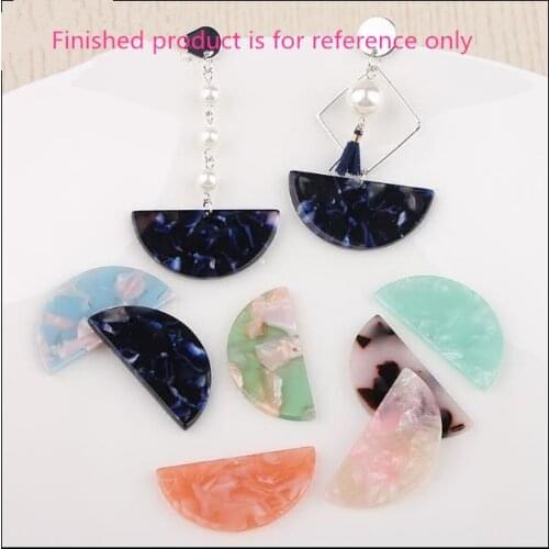 Min order 30pcs/lot color acrylic materials semicircle shape floating locket charms diy jewelry earring/bracelet pendants