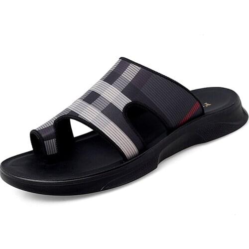 Jumpmore Outdoor Plaid Men Slippers Fashion Casual Gingham Flip Flops Sandals Men Size 38-44