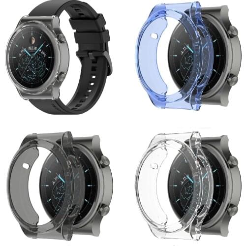 TPU Soft Case Shell Full Edge Frame Glass Screen Protector For Huawei GT 2 Pro Sport Smart Watch GT2 Protective Bumper Cover