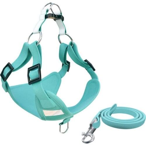 Freedom No Pull Dog Harness And Leash Set Soft Touch Suede Fabric Pet Vest Step In Adjustable Reflective Harness For Puppies Cat