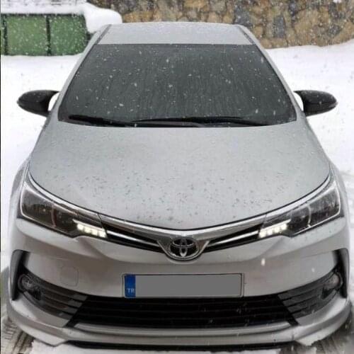 For Toyota Corolla Batman Mirror Cover 2013 2014 2015 2016 2017 2018 Piano Black 2 Pcs. Right-Left