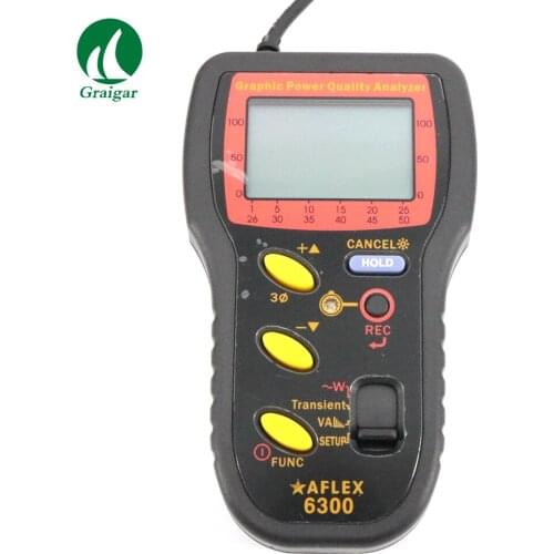 New AFLEX-6300 Graphic Power Quality Analyzer Power Analyzer Display of Overlapped Voltage and Current Waveform