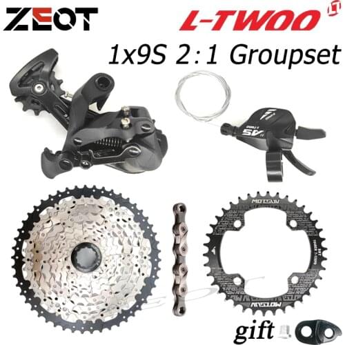 LTWOO A5 2:1 1X9 Speed Groupset 9 Speed lever Derailleur SUNSHINE Cassette 36T 40T 42T + KMC X9 Chain + 104BCD Chainring 32-38T