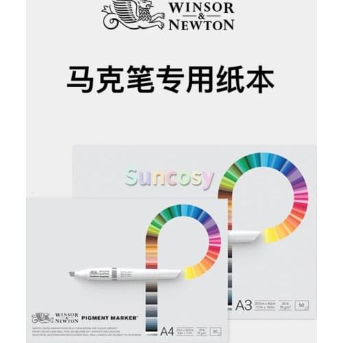 Winsor & Newton Pigment Marker Heavy Weight Pad A3/A4 ,Naturally White with A Smooth Matt Surface,Art Supplies