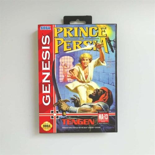 Prince of Persia - USA Cover With Retail Box 16 Bit MD Game Card for Sega Megadrive Genesis Video Game Console