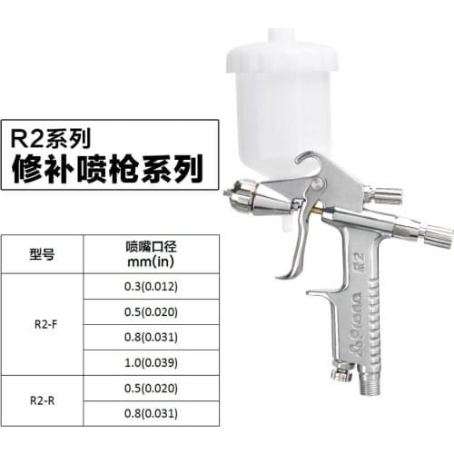 Prona R2-F R2-R mini manual paint spray gun, small area repair painting,0.3 0.5 0.8 1.0mm nozzle