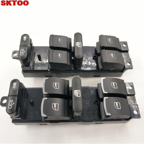 SKTOO New Chrome Master Window Controller Switch For VW Jetta Golf GTI MK4 Passat B5 Driver Side 3BD959857 3BD959857 1J4959 857