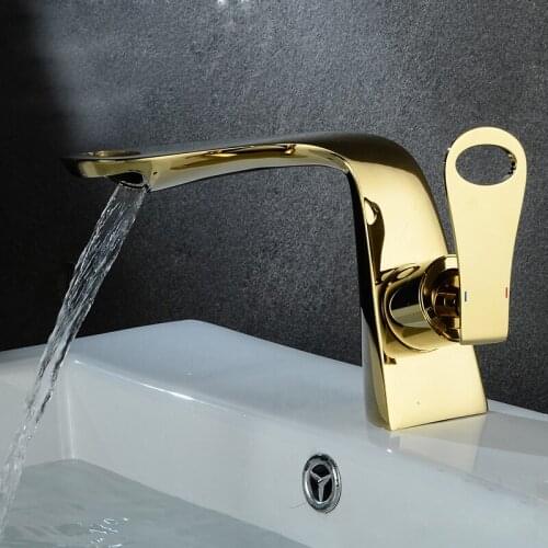 Bathroom Basin Faucet White and Gold/Chrome Brass Sink faucet Single Hole Cold and Hot Water Tap Basin Faucet Mixer Tap Torneira