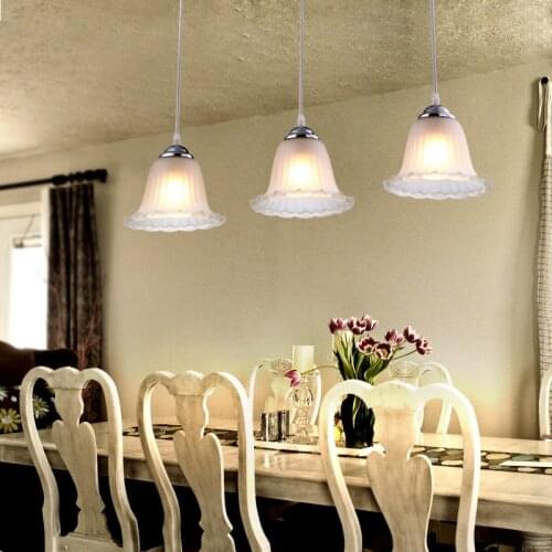 Modern minimalist pendant lamp dining room Nordic style LED glass chandelier chandelier Fashion restaurant bar rose lamp