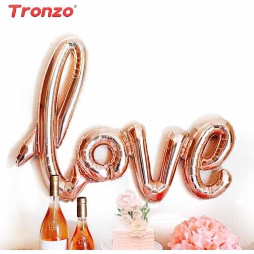 Tronzo 40inch Wedding Balloon Love Ballons Rose Gold Love Helium Foil Balloon Wedding Decorations Bridal Shower Party Balloons
