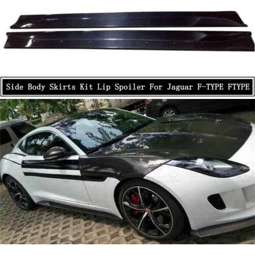 Carbon Fiber Side Body Skirts Kit Lip Splitters Trim Cover Spoiler For Jaguar F-TYPE FTYPE 2014 2015 2016 2017 2018 2019 2020