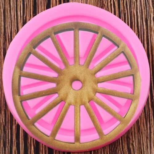 Wagon Wheel Silicone Molds Wheel Fondant Mould Cake Decorating Tools Polymer Clay Candy Chocolate Gumpaste Moulds