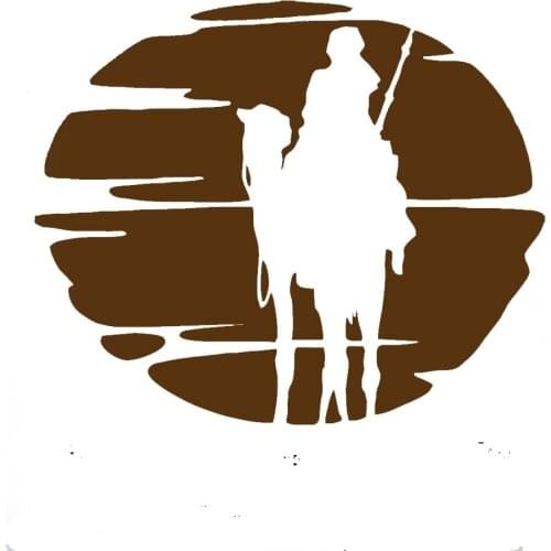 Decorations Vinyl Decal window Stickers Glass Stickers Scratches Sticker JDM Man Is Riding Camel 15x15cm