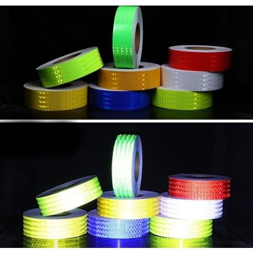 5CMX1/2/3M Waterproof Warning Tape Strip Stickers Warning Light Reflector Protective Sticker Reflective Film Car Safety Mark