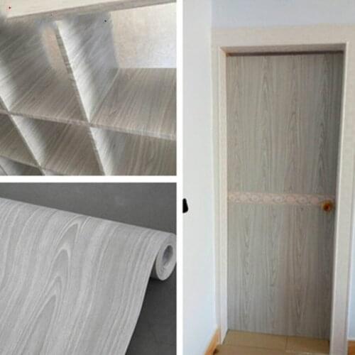 Waterproof Wood Vinyl Wallpaper Roll Wardrobe Cabinet Door Furniture Sticker Self-adhesive Film Vintage Living Room Decor